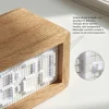 浅橡木外框静音机械数字时钟，柔光 LED 背光显示，办公桌面卧室用无扰式机械时钟，自然光场景家居摆件 Light Oak Frame Silent Mechanical Digital Clock, Soft LED Backlit Display, Non-Intrusive Mechanical Clock for Office Desk & Bedroom, Natural Light Scene Home Decor