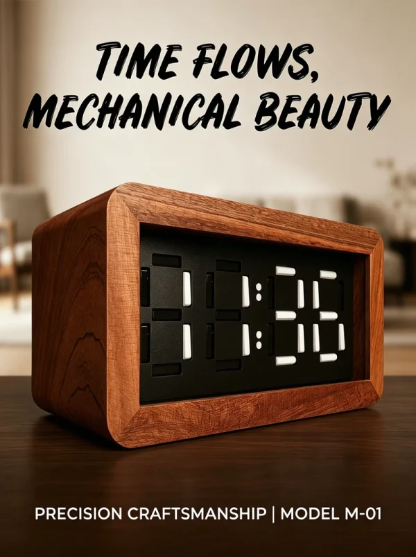 batch-17 B-02-Mechanical Push-Pull Flip Clock